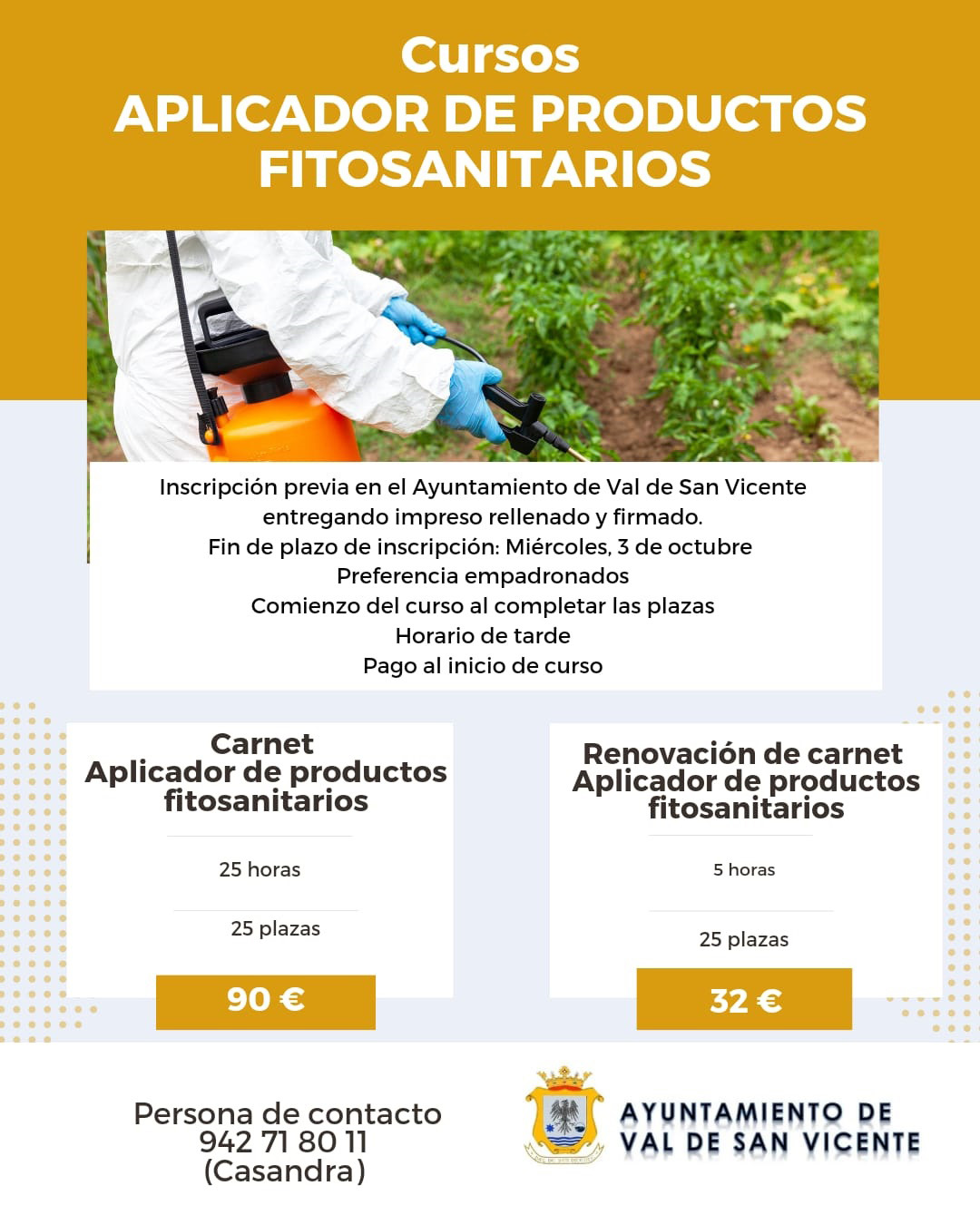 Curso de aplicador de productos Fitosanitarios